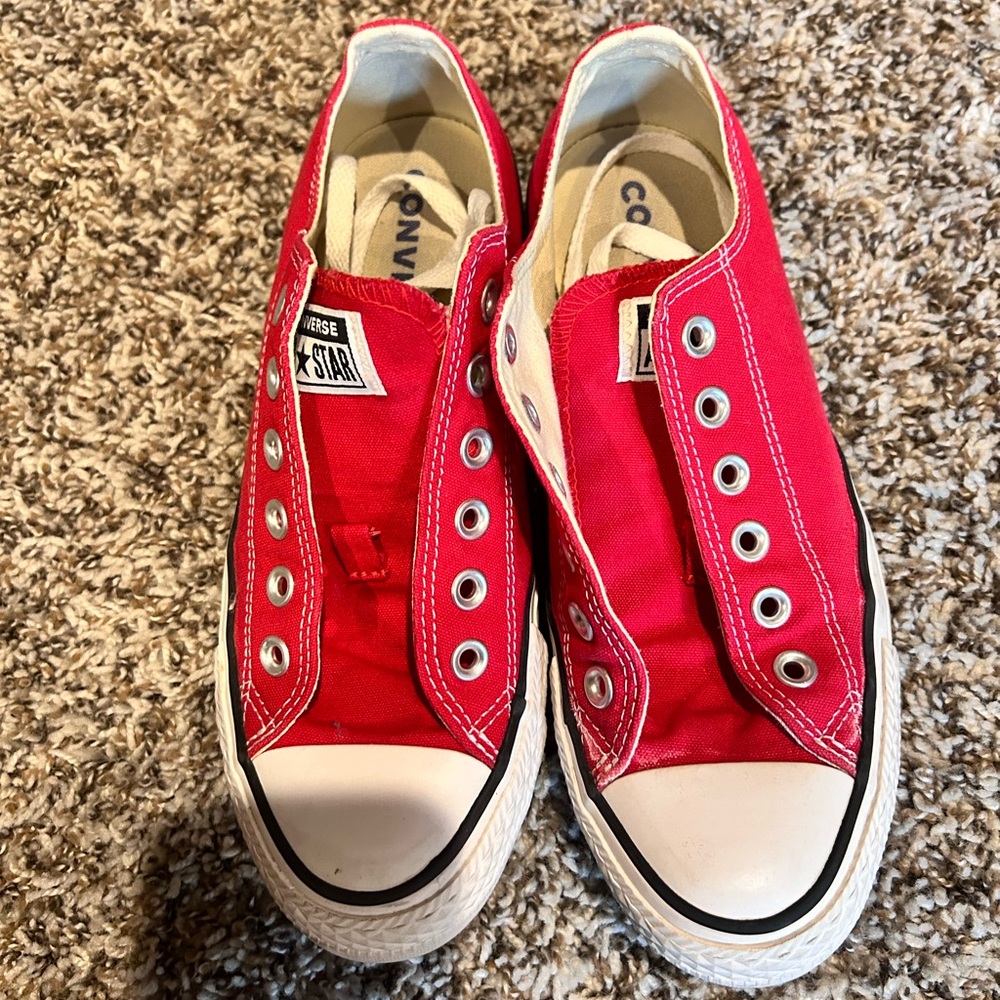 Converse Red and White Chuck Taylor Sneakers